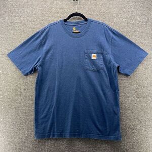 Carhartt Shirt Mens Large Blue Original‎ Fit Pocket Tee Logo Streetwear Workwear